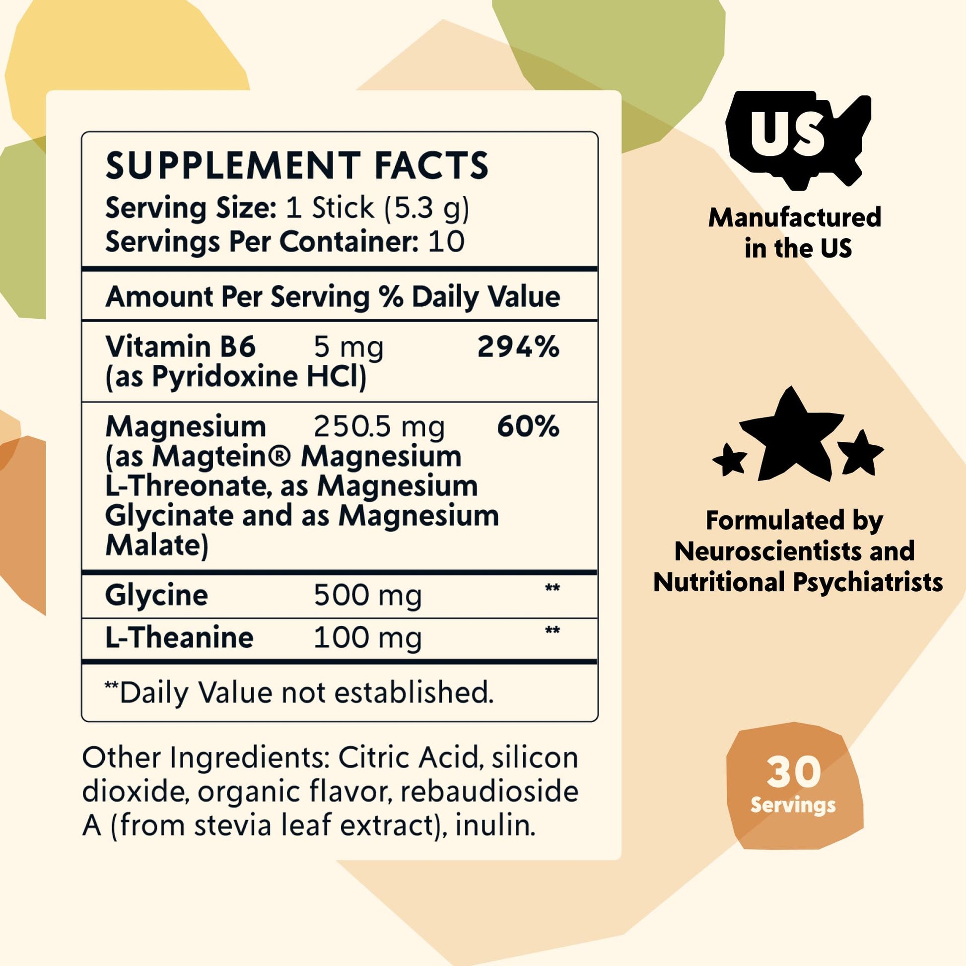 PYM Mood Magnesium Powder Packets (10-Servings) Magnesium Glycinate, L-Threonate & Malate Powder | Aid & Mood Support Supplement for Stress - dailyvitalstore