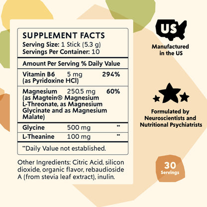 PYM Mood Magnesium Powder Packets (10-Servings) Magnesium Glycinate, L-Threonate & Malate Powder | Aid & Mood Support Supplement for Stress - dailyvitalstore