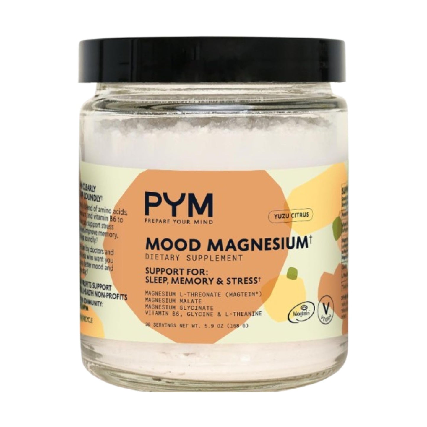 PYM Mood Magnesium Powder to Support Stress & Better Sleep, 30 Servings - Magnesium Glycinate, Magnesium Malate & l-Threonate, Yuzu Citrus | Non-GMO - dailyvitalstore