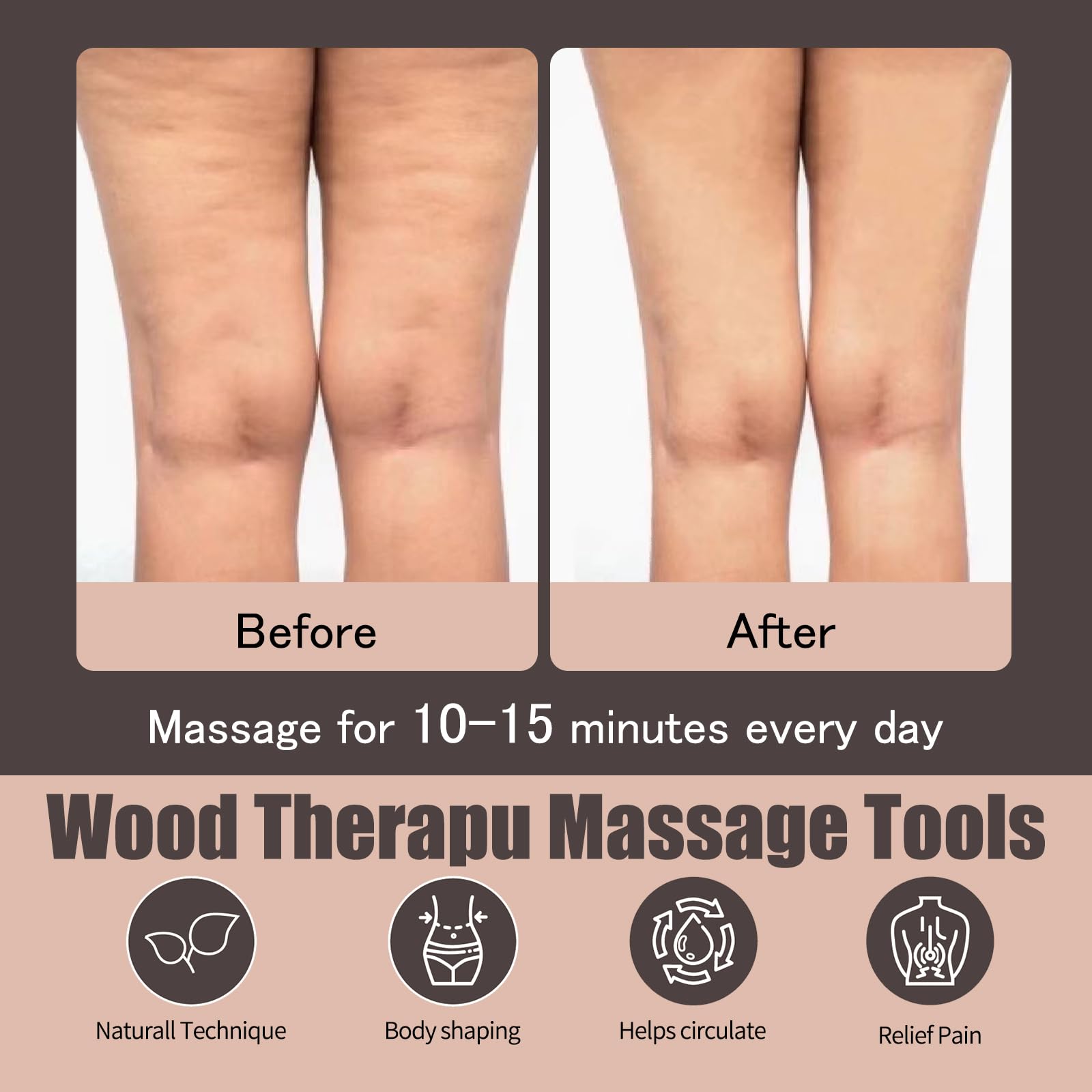 PYSEAN Wood Therapy Massage Tools, Lymphatic Drainage Massager, Pain Relief, Neck, Back, Whole Body Massage Multi-Functional Massager - dailyvitalstore