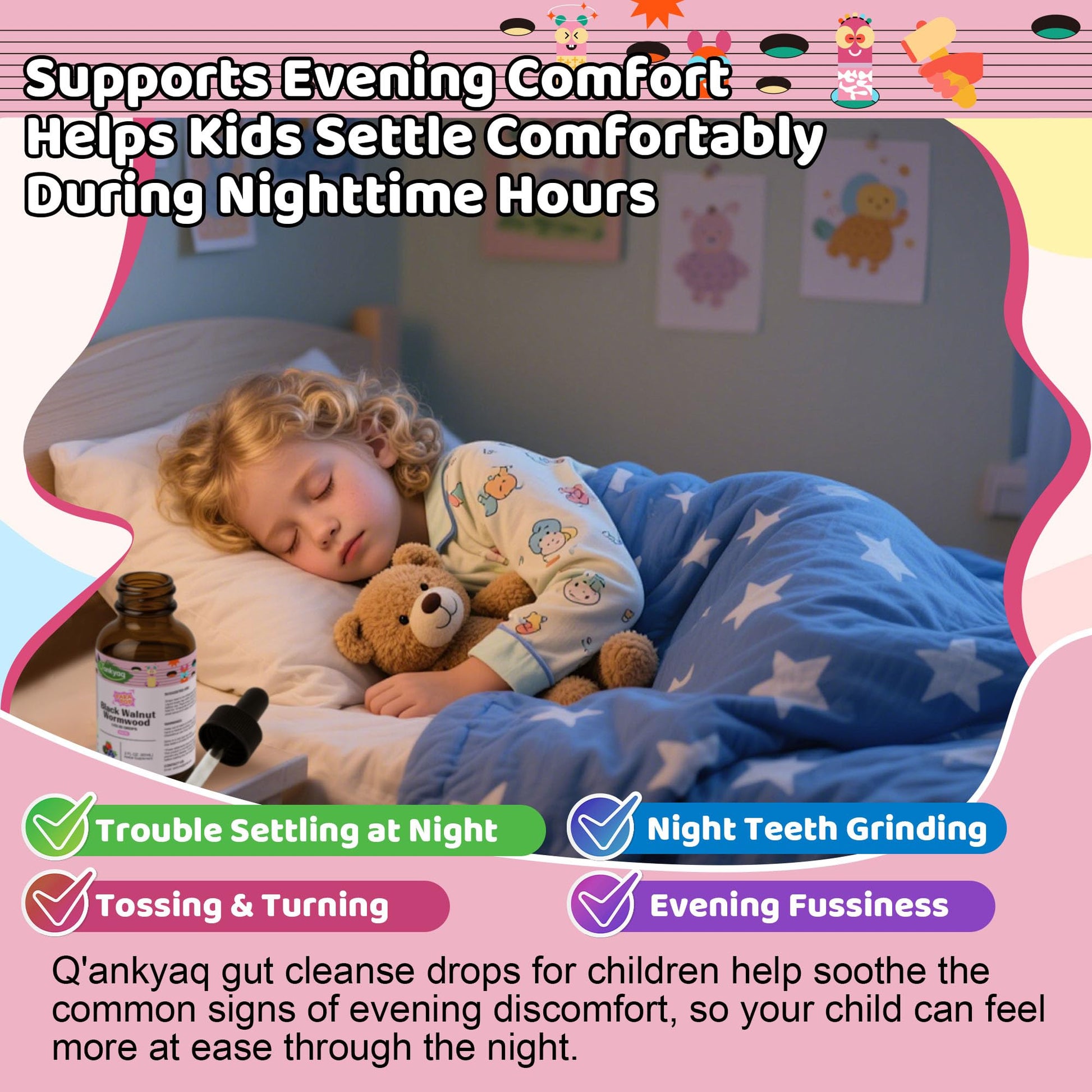 Q'ankyaq Black Walnut Wormwood Liquid for Kids, Gut Cleanse for Children Drops, Natural Detox Support, Gut & Immune Support with Cloves, Garlic, - dailyvitalstore