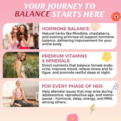 Q'ankyaq PMS Support Gummies for Women, Hormone Balance with Evening Primrose Oil, Chasteberry, Vitamins B6 & B12 - Comfort, Bloating, Mood & Energy Support - 60 Gummies - dailyvitalstore