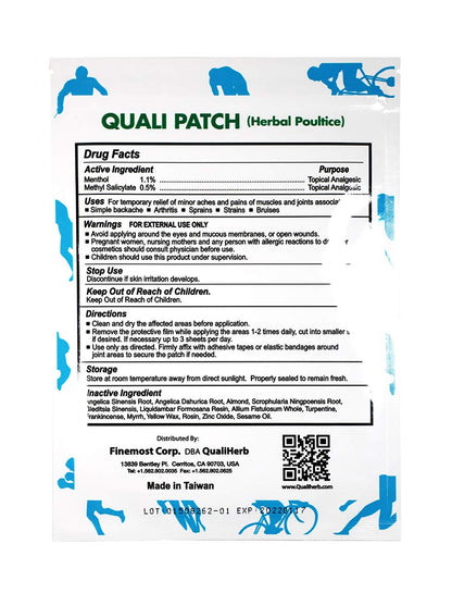 Quali Herbal Poultice Pain Relief Patch Muscle Pain Joint Pain Shoulder Pain Long Lasting Pain Patch 3 Sheets Per Pack - dailyvitalstore