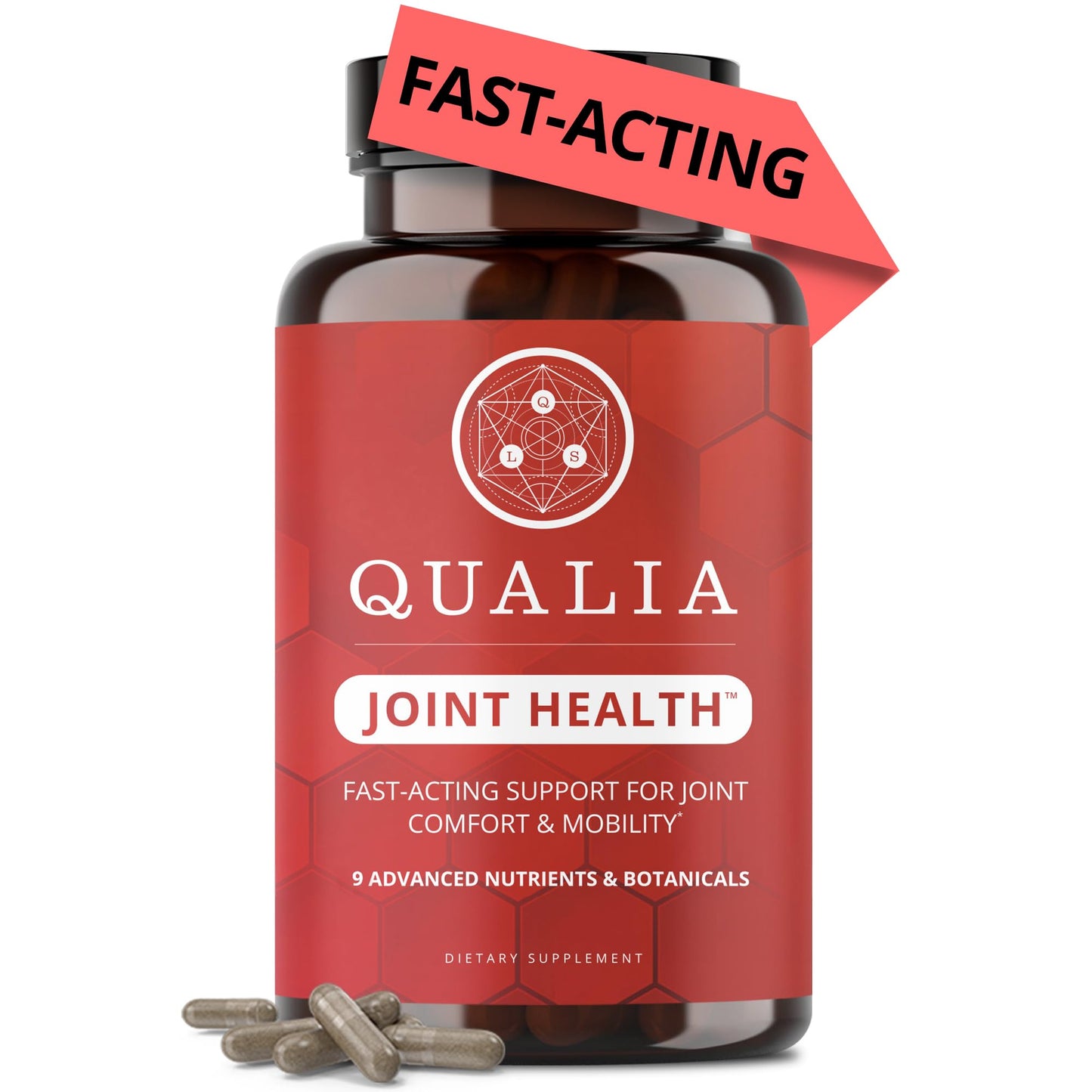 Qualia Joint Health 9 Advanced Joint Health nutrients: denatured Collagen, boswellia, tumeric, Boron, Ginger, L-carnitine. Cartilage Health, Tendon Strength, Healthy Joint Aging (1 Month Supply) - dailyvitalstore