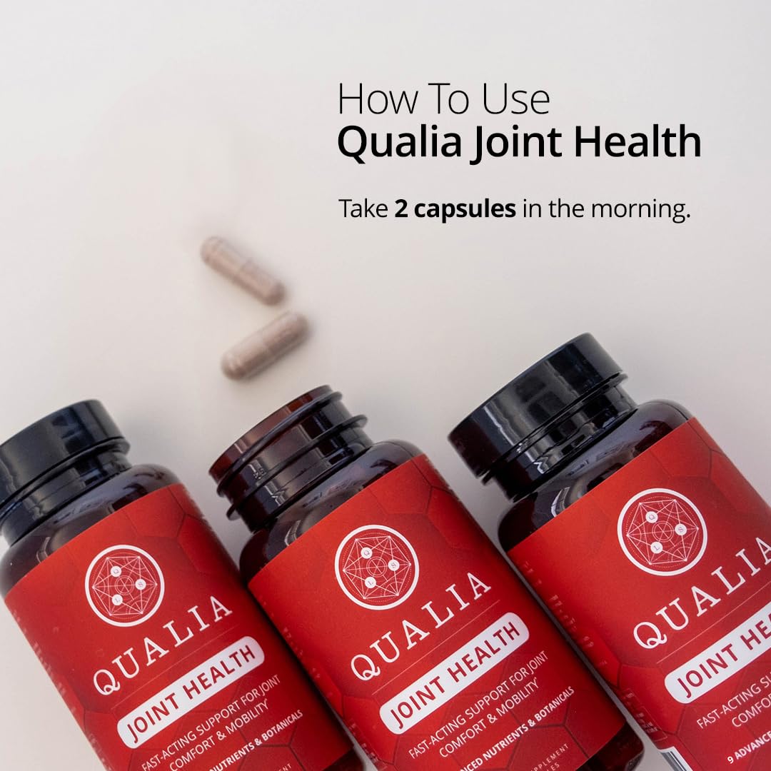 Qualia Joint Health 9 Advanced Joint Health nutrients: denatured Collagen, boswellia, tumeric, Boron, Ginger, L-carnitine. Cartilage Health, Tendon Strength, Healthy Joint Aging (1 Month Supply) - dailyvitalstore