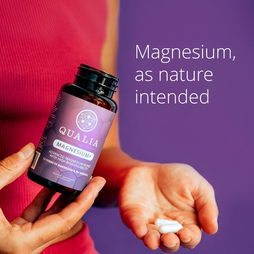 Qualia Magnesium Supplement | 10 Bioavailable Forms, Including Magnesium Glycinate, with 70+ Supporting Minerals, +7 Amino Acids | Doctor-Formulated to Support Sleep, Stress Relief, Heart, Relaxation - dailyvitalstore