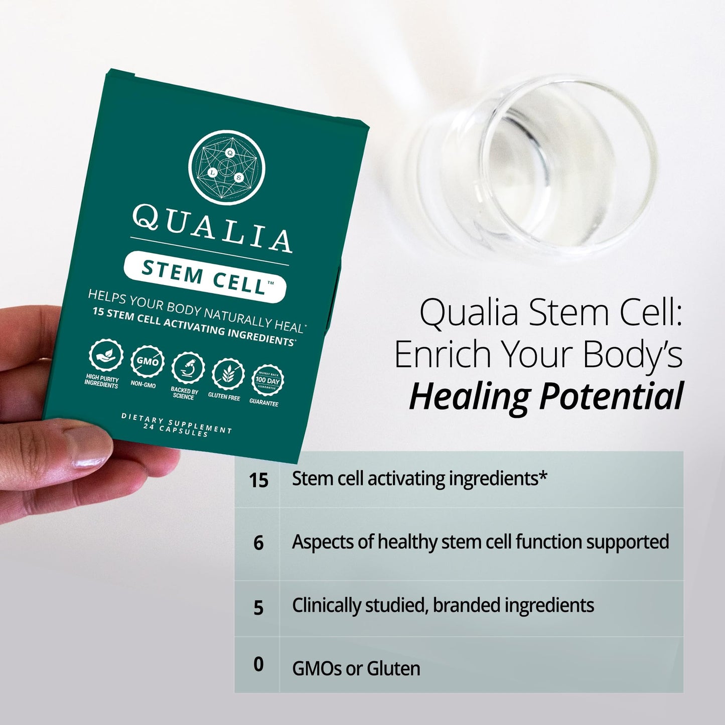 Qualia Stem Cell — Stem Cell Supplement Support with Royal Jelly, Astragalus & Sea Buckthorn | 16 Ingredients | 4 Days a Month | Helps Body Naturally heal* - dailyvitalstore