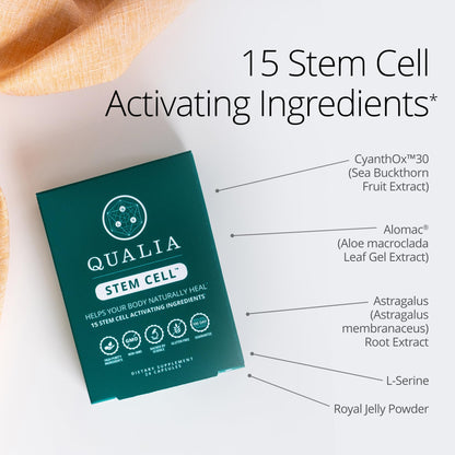 Qualia Stem Cell — Stem Cell Supplement Support with Royal Jelly, Astragalus & Sea Buckthorn | 16 Ingredients | 4 Days a Month | Helps Body Naturally heal* - dailyvitalstore