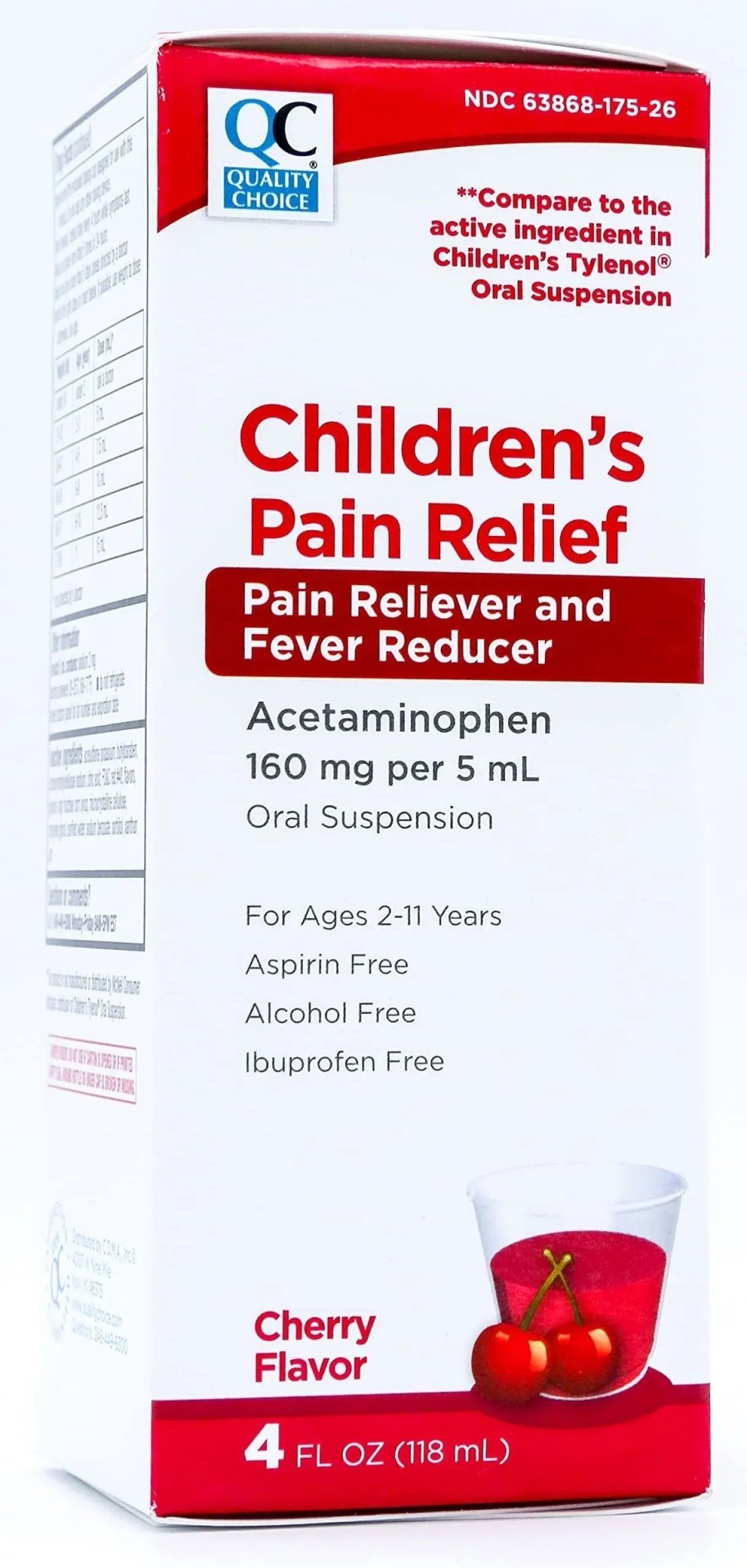 Quality Choice Children's Pain Relief & Fever Reducer for Kids, 4fl oz Acetaminophen 160mg per 5ml, Ibuprofen & Aspirin Free, Liquid Cold and Flu Medicine for Kids, Regular Strength OTC Medication - dailyvitalstore