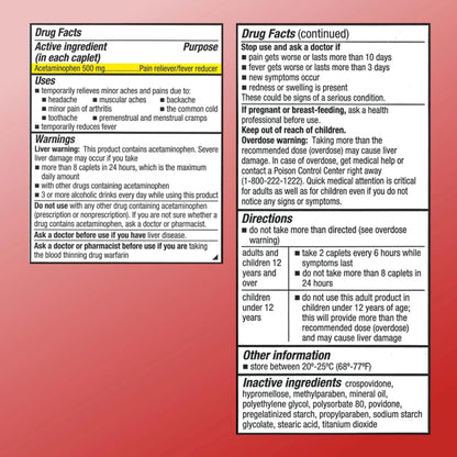 Quality Choice Easy Open Extra Strength Pain Relief, Acetaminophen 500mg Extra Strength, Pain Reliever and Fever Reducer for Headache, Backache, Toothache and Muscle Aches, 150 Count Bottle. - dailyvitalstore