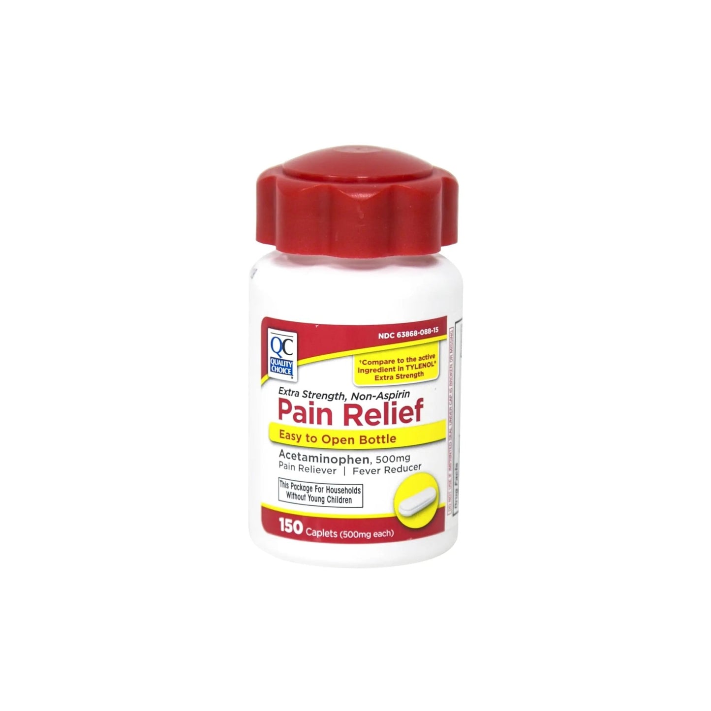 Quality Choice Easy Open Extra Strength Pain Relief, Acetaminophen 500mg Extra Strength, Pain Reliever and Fever Reducer for Headache, Backache, Toothache and Muscle Aches, 150 Count Bottle. - dailyvitalstore