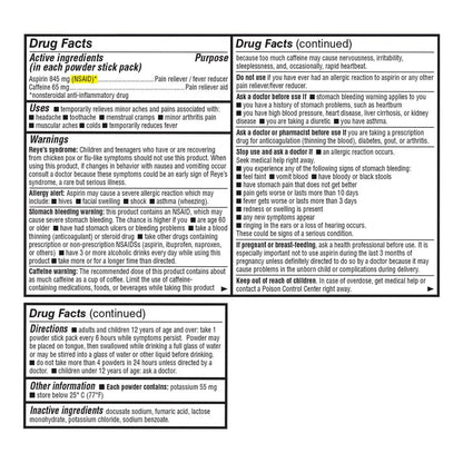 Quality Choice Fast Pain Relief Powder, Contains 50 Powder Packets for Rapid Pain Relief. Contains Aspirin & Caffiene - dailyvitalstore