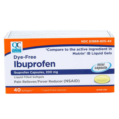Quality Choice Ibuprofen 200 mg Liquid Gels 40 Count Easy to Swallow Pain Reliever and Fever Reducer for Headache Toothache Backache Menstrual Cramps Muscle Aches Minor and Pain - dailyvitalstore