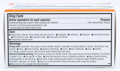 Quality Choice Ibuprofen 200 mg Liquid Gels 40 Count Easy to Swallow Pain Reliever and Fever Reducer for Headache Toothache Backache Menstrual Cramps Muscle Aches Minor and Pain - dailyvitalstore