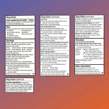Quality Choice Ibuprofen Tablets, 200 mg, Pain Reliever and Fever Reducer for Arthritis, Toothache, Back Pain, Headache, Body Aches, and More 100 Count of Coated Tablets - dailyvitalstore