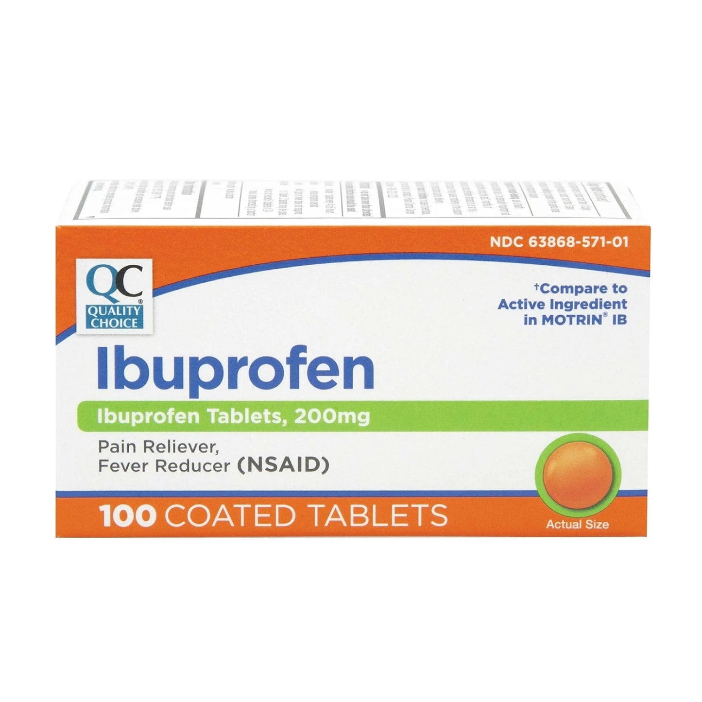 Quality Choice Ibuprofen Tablets, 200 mg, Pain Reliever and Fever Reducer for Arthritis, Toothache, Back Pain, Headache, Body Aches, and More 100 Count of Coated Tablets - dailyvitalstore