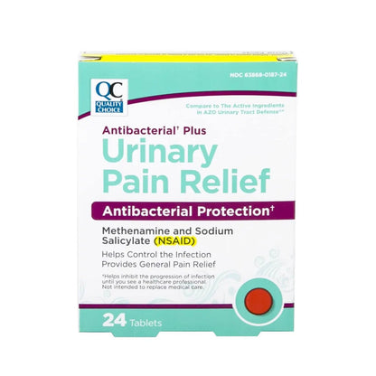 Quality Choice Urinary Pain Relief Antibacterial Plus, Urinary Tract Protection, Helps Control Symptoms of (UTI) Until You Can See a Doctor. 24 Tablets - dailyvitalstore