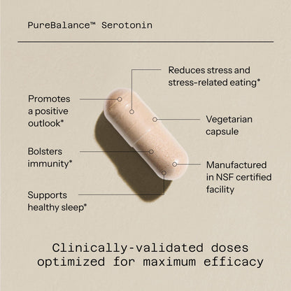 Quality of Life Pure Balance Serotonin Premium–Helps Boost Serotonin & Cortisol Levels - Includes 5-HTP, Venetron, Sensoril, Vitamin D3 & L-Theanine–60 Capsules - dailyvitalstore