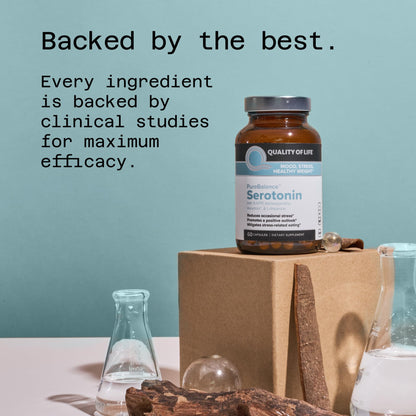 Quality of Life Pure Balance Serotonin Premium–Helps Boost Serotonin & Cortisol Levels - Includes 5-HTP, Venetron, Sensoril, Vitamin D3 & L-Theanine–60 Capsules - dailyvitalstore