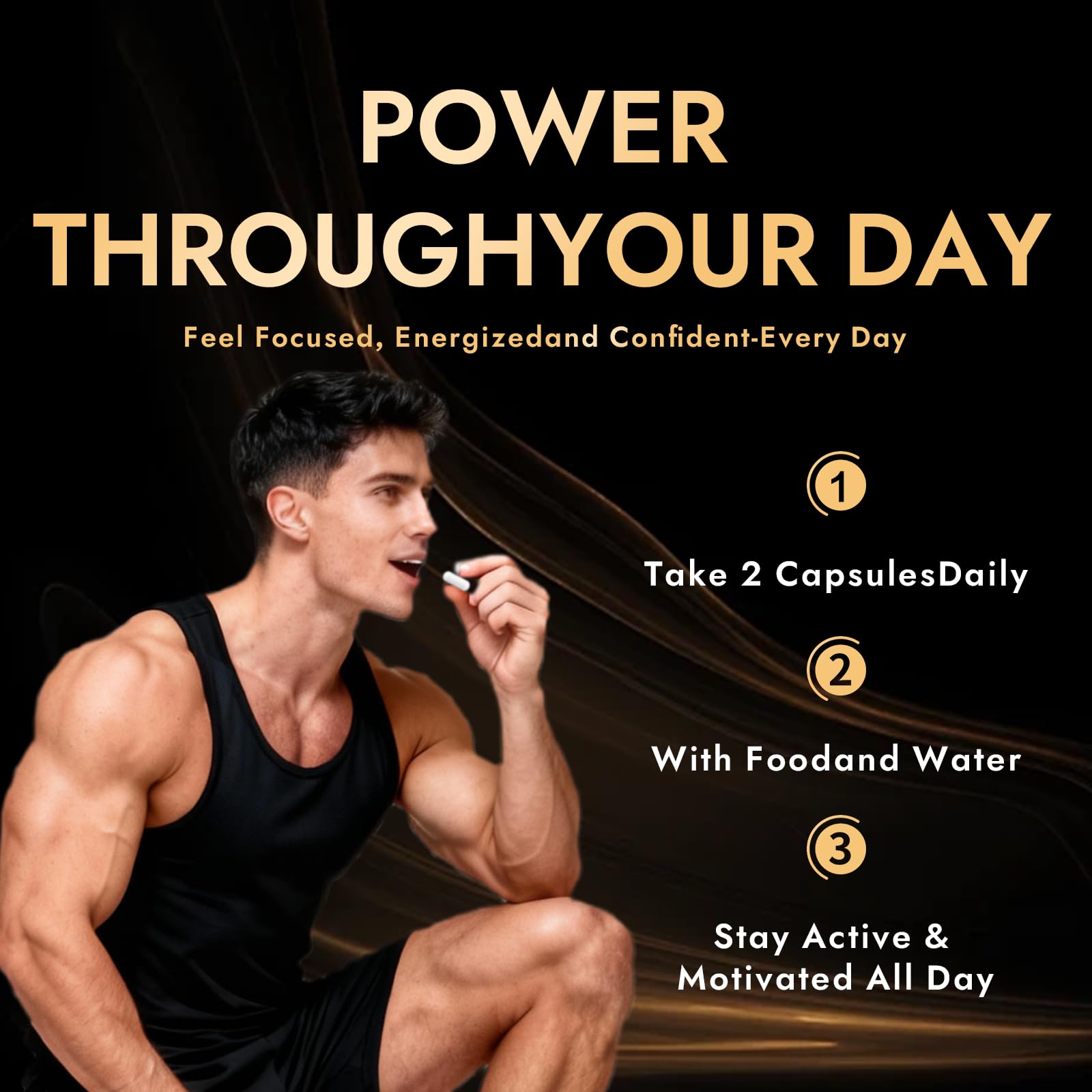 Quantum Gold Performance Capsulas – Daily Energy & Endurance Support Supplement | Boost Motivation & Confidence | 60 Capsules(1PC) - dailyvitalstore