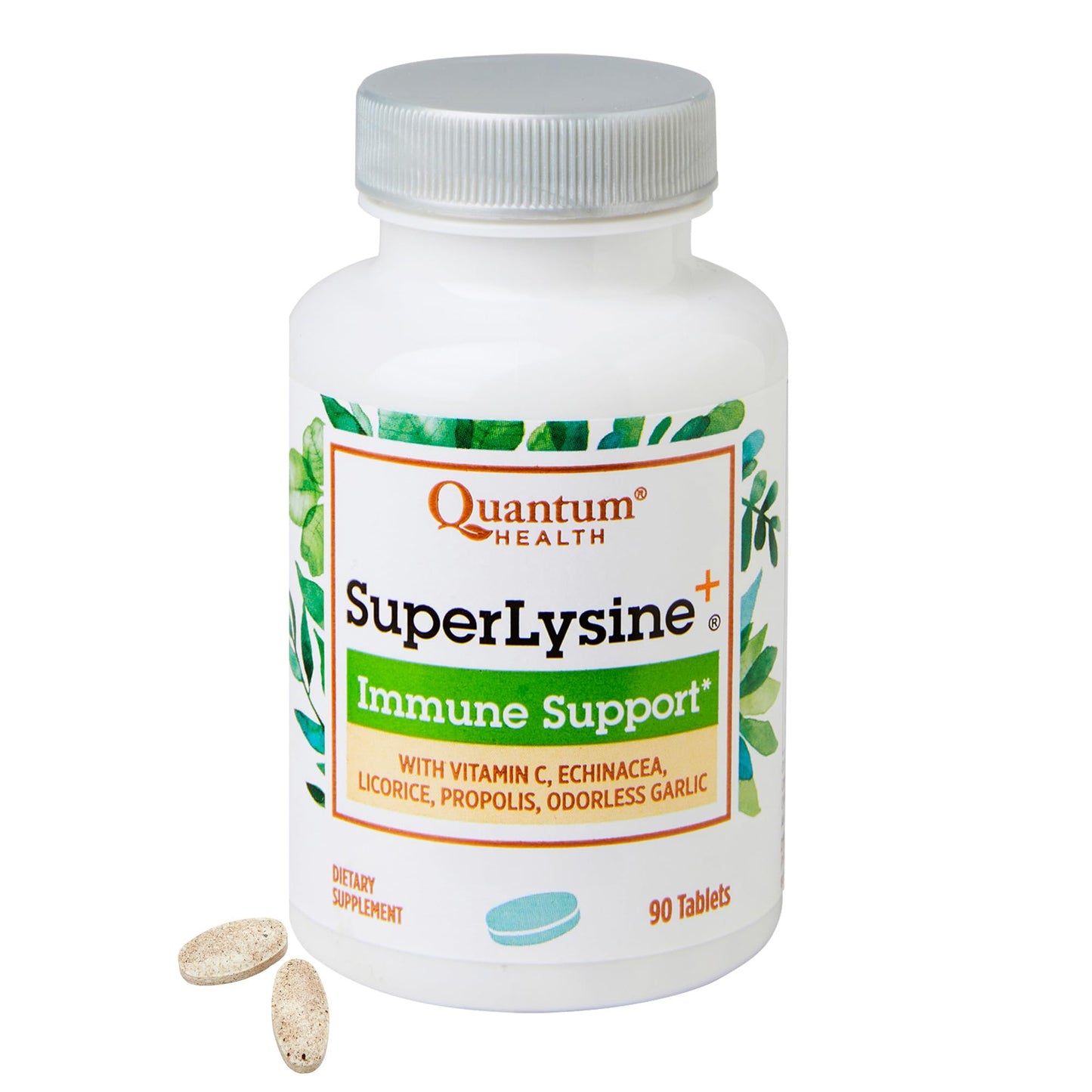 Quantum Health Super Lysine+ / Advanced Formula Lysine+ Immune Support with Vitamin C, Echinacea, Licorice, Propolis, Odorless Garlic (90 Tablets) - dailyvitalstore