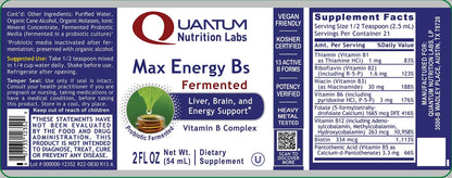 Quantum Nutrition Labs Max Energy B - Vitamin B Complex Liquid Drops, Organic Supplement for Women and Men - dailyvitalstore