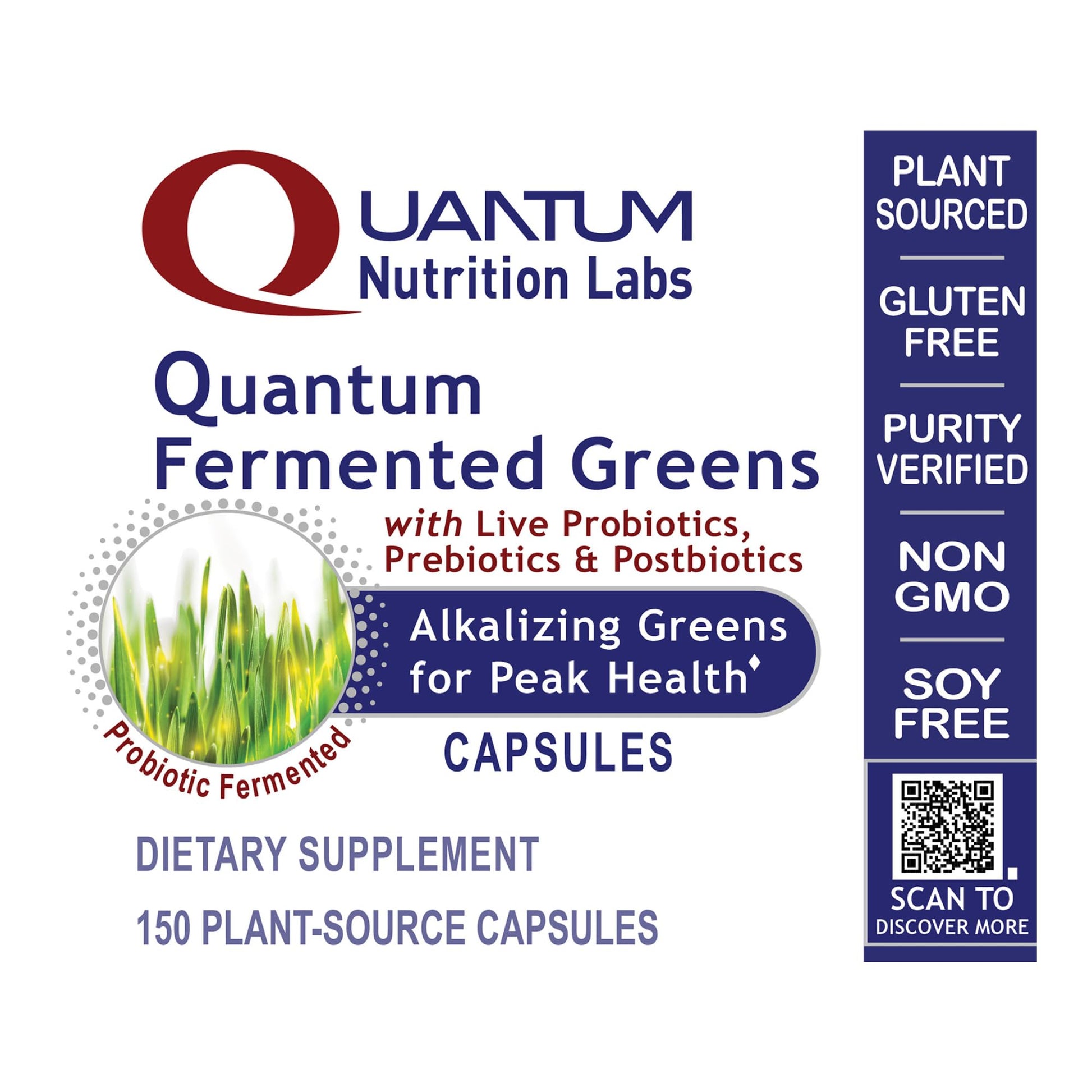 Quantum Nutrition Labs Quantum Fermented Greens- Super Greens Supplement, Superfood Blend, Organic Vitamins with Probiotic - Daily Greens with Spinach, Chlorella - dailyvitalstore