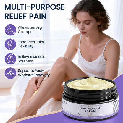 QUELTIS Magnesium Cream, Magnesium Lotion for Sleep, Pain & Leg Cramps, Topical Magnesium Chloride Cream for Muscle Relaxation, Calm, Moisturizing - dailyvitalstore