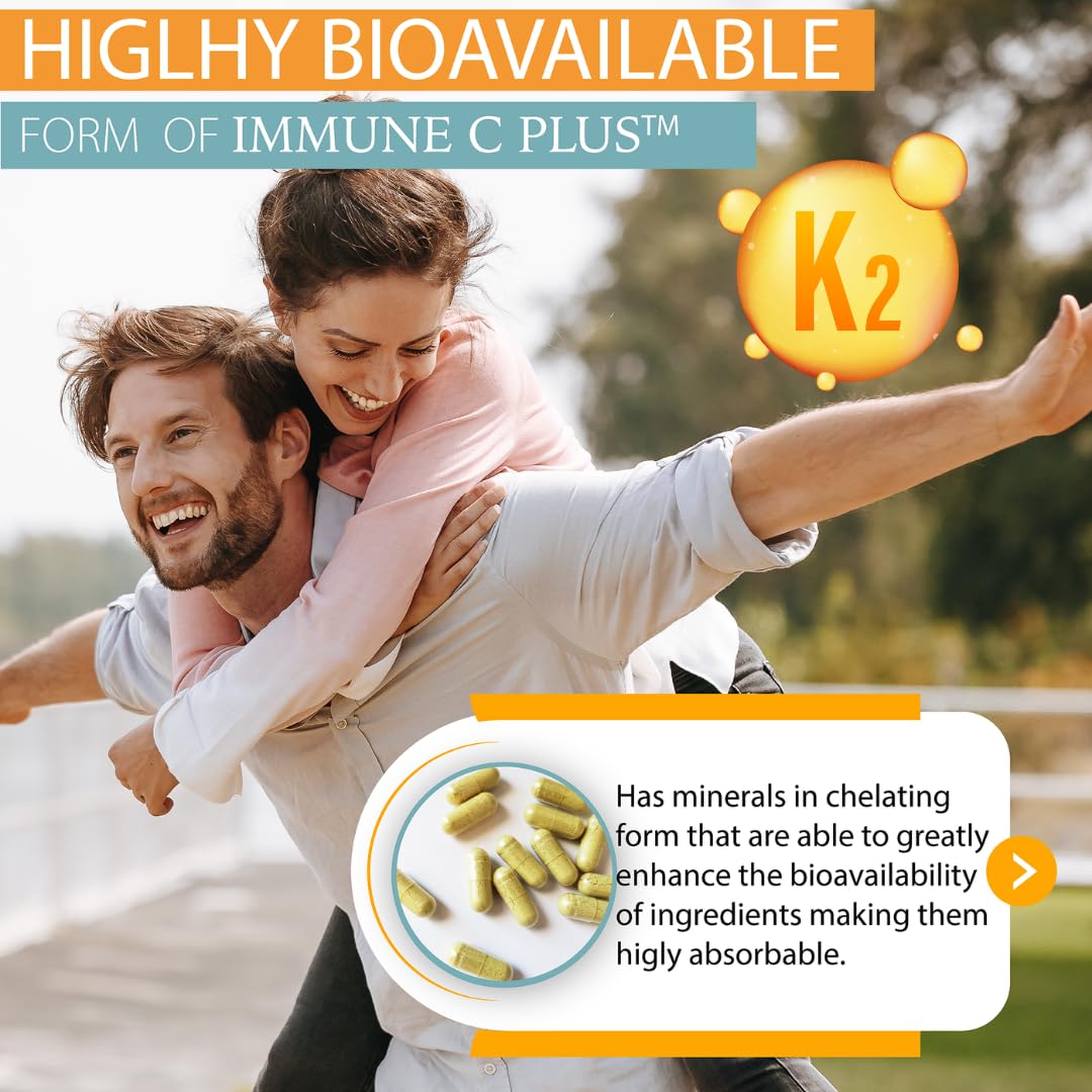 Quercetin 1,000mg, Vitamin C 1,000mg, Zinc 50mg, Vitamin D3 5,000iu, Selenium, Copper, Acerola, Ginger, Rutin, Bitter Orange, Rose Hips, Echinacea, Immune C Plus, 14 in 1 Immune C Plus (60 Count) - dailyvitalstore