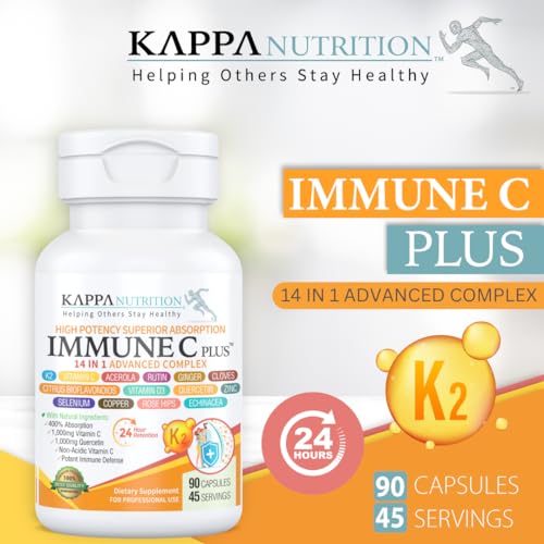 Quercetin 1,000mg, Vitamin C 1,000mg, Zinc 50mg, Vitamin D3 5,000iu, Selenium, Copper, Acerola, Ginger, Rutin, Bitter Orange, Rose Hips, Echinacea, Immune C Plus, 14 in 1 Immune C Plus (120 Count) - dailyvitalstore