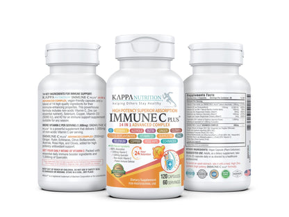 Quercetin 1,000mg, Vitamin C 1,000mg, Zinc 50mg, Vitamin D3 5,000iu, Selenium, Copper, Acerola, Ginger, Rutin, Bitter Orange, Rose Hips, Echinacea, Immune C Plus, 14 in 1 Immune C Plus (120 Count) - dailyvitalstore