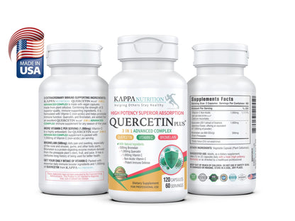 QUERCETIN PLUS, Quercetin 1,000mg, Bromelain 500mg and Vitamin C 1,000mg, (120 Capsules), 3 in 1 from Bioflavonoids, Supports Immune, Cardiovascular & Respiratory Health, Seasonal Allergy Relief. - dailyvitalstore