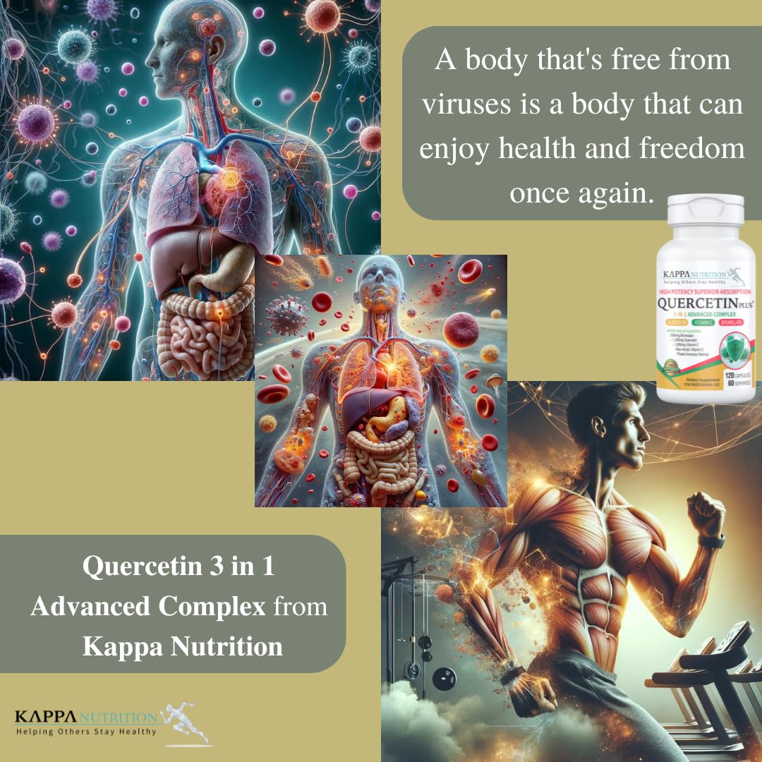 QUERCETIN PLUS, Quercetin 1,000mg, Bromelain 500mg and Vitamin C 1,000mg, (120 Capsules), 3 in 1 from Bioflavonoids, Supports Immune, Cardiovascular & Respiratory Health, Seasonal Allergy Relief. - dailyvitalstore