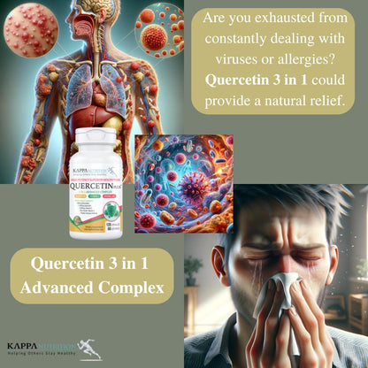 QUERCETIN PLUS, Quercetin 1,000mg, Bromelain 500mg and Vitamin C 1,000mg, (120 Capsules), 3 in 1 from Bioflavonoids, Supports Immune, Cardiovascular & Respiratory Health, Seasonal Allergy Relief. - dailyvitalstore