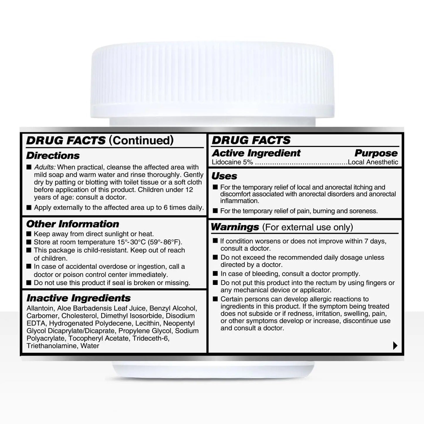 Quick Numb 5% Lidocaine Cream Maximum Strength Liposomal, Fast Itch Burn Pain Relief Cream with Aloe Allantoin Vitamin E, Gentle on Skin Support Healing Hemorrhoid Treatment 1.25 oz - dailyvitalstore