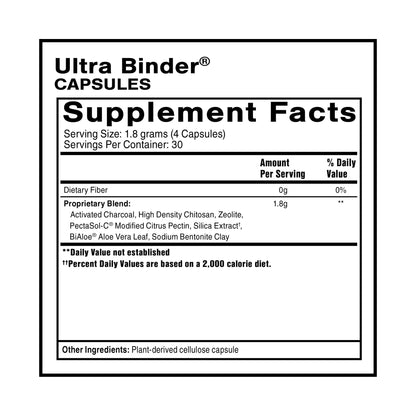 Quicksilver Scientific Ultra Binder - Multi Toxin Binder with Bentonite Clay Powder, Zeolite Detox & Charcoal - Supplement for Gut Support - dailyvitalstore