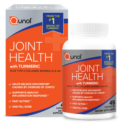 Qunol 5-in-1 Joint Support Supplement, Fast Acting, One Pill Dose, Support Healthy Inflammation Response & Discomfort Caused by Overuse of Joints, Alternative to Glucosamine Chondroitin MSM, 45 Count - dailyvitalstore