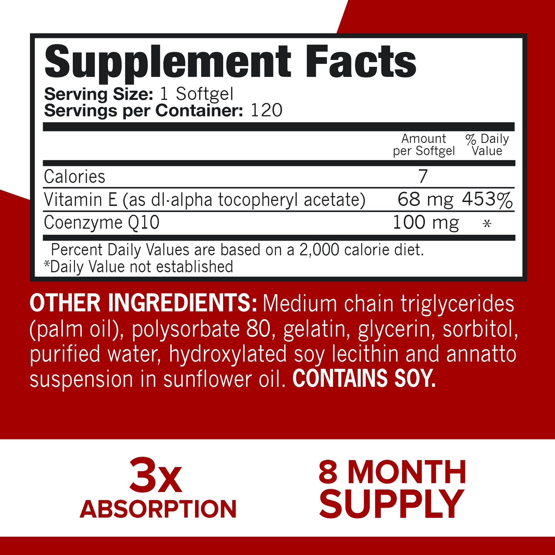 Qunol Ultra CoQ10 100mg, 3x Better Absorption, Patented Water and Fat Soluble Natural Supplement Form of Coenzyme Q10 - dailyvitalstore