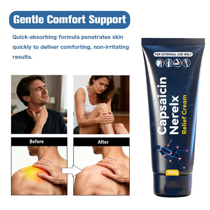 QYGCHUSIN Capsaicin Neuropathy Relief Cream with Arnica, Menthol, MSM & Glucosamine, Soothing Cream for Feet, Hands, Legs, Joints, Waist & Muscles, 100g,1pack - dailyvitalstore