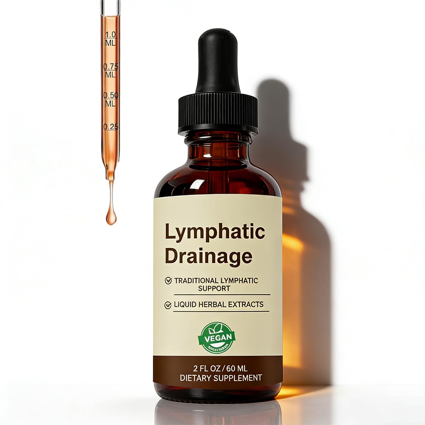 QYGCHUSIN Lymphatic Drainage Drops 2000mg Herbal Blend with Elderberry Echinacea Dandelion Supports Lymphatic System Immune Health 2 fl oz - dailyvitalstore