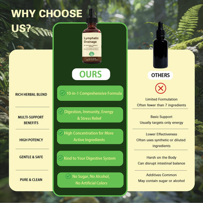 QYGCHUSIN Lymphatic Drainage Drops 2000mg Herbal Blend with Elderberry Echinacea Dandelion Supports Lymphatic System Immune Health 2 fl oz - dailyvitalstore