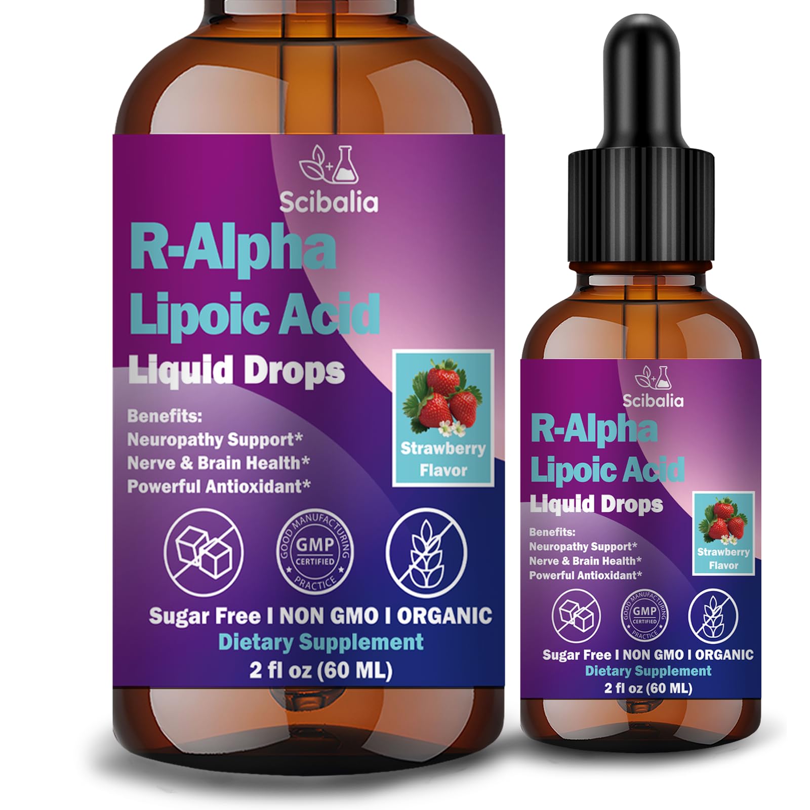 R Alpha Lipoic Acid 600mg Liquid Drops for Neuropathy, Advanced 11-in-1 Stabilized R-ALA Supplement w. Benfotiamine Acetyl L-Carnitine Vitamin C E for Antioxidant Nerve Brain Energy Health Non GMO - dailyvitalstore