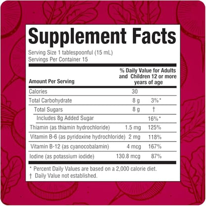 Rabano Yodado Ionized Radish Dietary Liquid Supplement with Iodine, Vitamin B1, B6 & B12, Wellness & Digestive Support, Helps Maintain Natural Energy & Nutrient Balance, 8 Fl Oz, Pack of 1 - dailyvitalstore