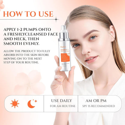 Ragkun 20% Vitamin C Serum, Retinol Serum for Face, Dark Spot Remover for Face, CE Ferulic Acid, Hyaluronic Acid, Hydrate & Plump Skin Care - dailyvitalstore