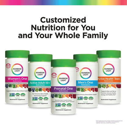 Rainbow Light Adult Multivitamin, Vitamins C & Zinc, B Complex & Choline, Calcium & Vitamin D Supports Bone Health - dailyvitalstore