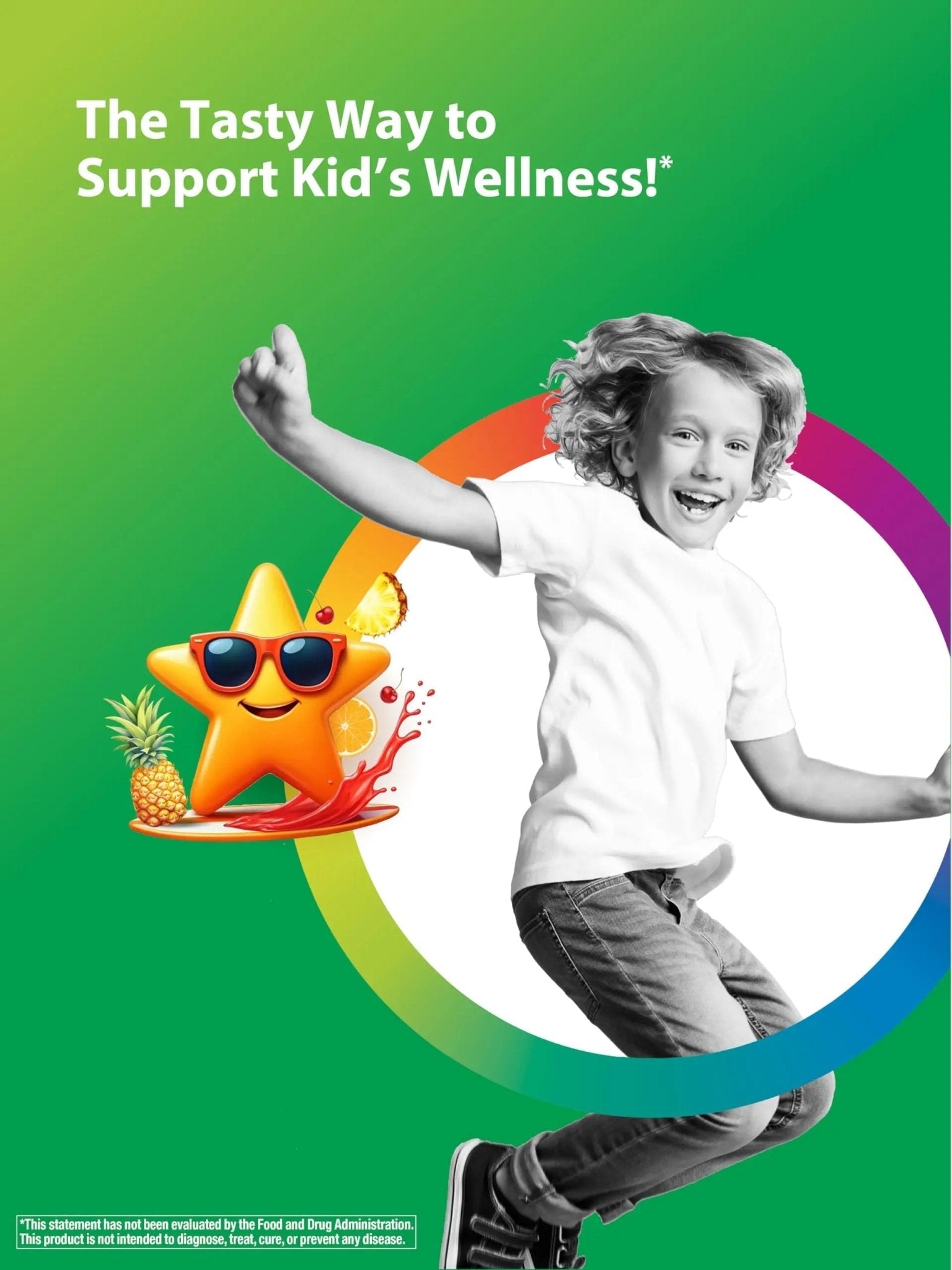 Rainbow Light Kids One + Multivitamin | 50 Chewable Tablets | with Iron & Tummy Friendly Probiotics | Fruit Punch Flavor | Real Food Nutrients - dailyvitalstore