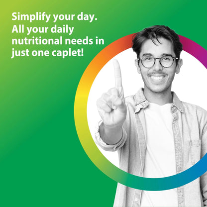 Rainbow Light Mens Multivitamin One + | 60 Caplets | Supports Energy & Antioxidant Health | with Real Food Nutrients, - dailyvitalstore
