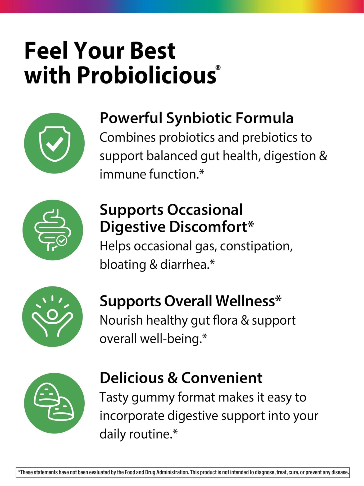Rainbow Light Probiotic Gummies | 50 Count | Advanced Synbiotic with Prebiotic | for Men, Women & Children | Supports Digestive & Immune Health - dailyvitalstore