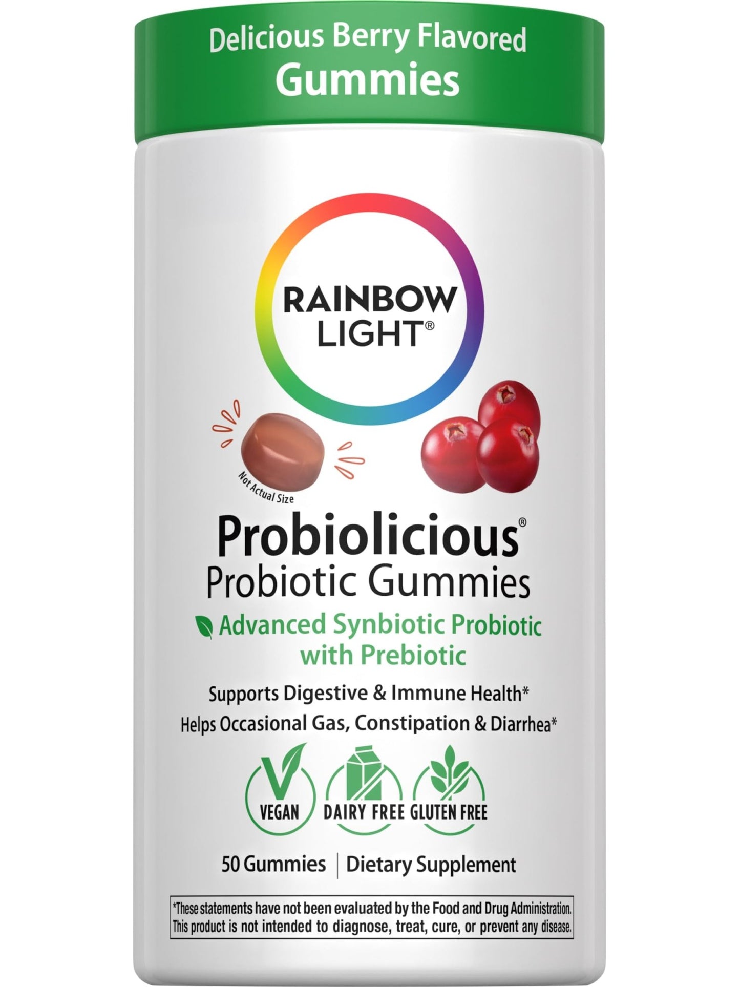 Rainbow Light Probiotic Gummies | 50 Count | Advanced Synbiotic with Prebiotic | for Men, Women & Children | Supports Digestive & Immune Health - dailyvitalstore