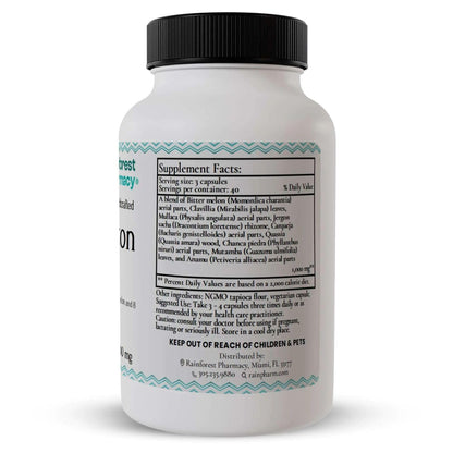 Rainforest Pharmacy Amazon A-V Bitter Melon Supplement – 120 Vegetable Capsules with 500 mg of Bitter Melon, Anamu & 7 Amazon Rainforest Plants – Herbal Supplement for Wellness Support - dailyvitalstore